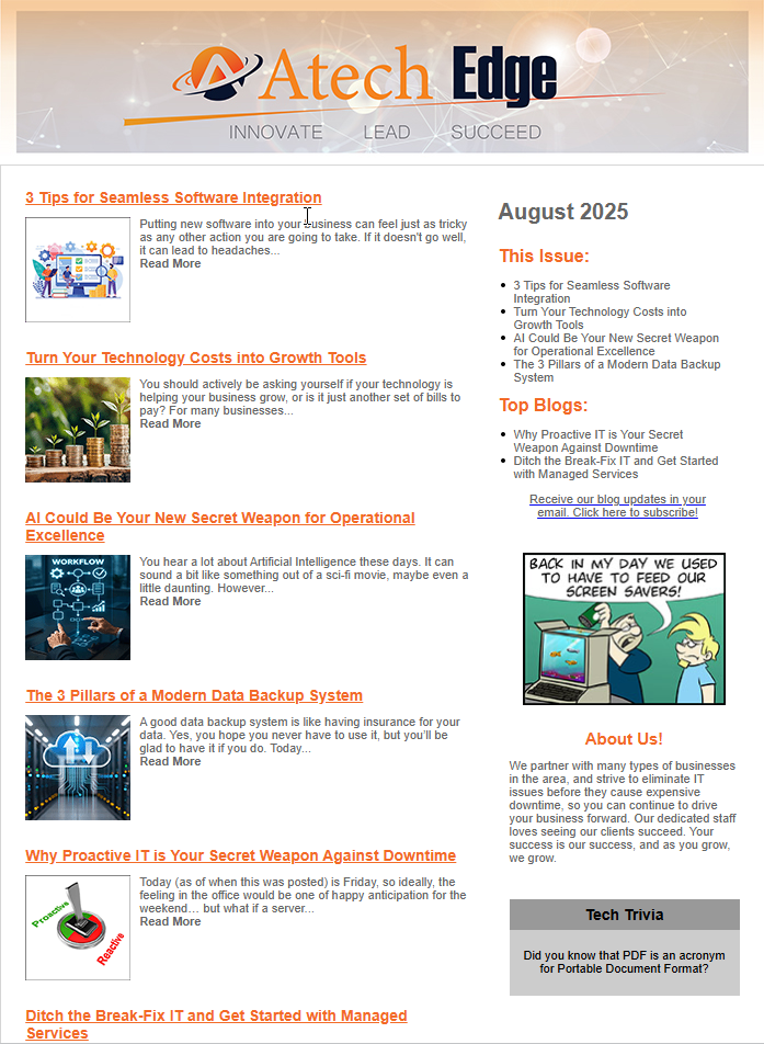 August 2025 Newsletter
